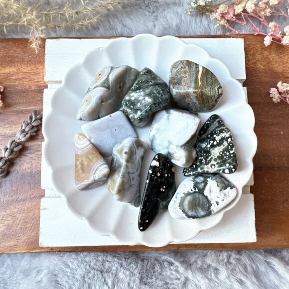 Set of 10 Small Ocean Jasper Tumbles - Picture 10 of 10